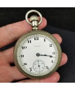 large 18s antique pocket watch Elgin Silverine Canton Dueber 1917 17j WO... - $159.68 CAD