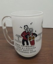 Beer Federal Glass Gay Nineties “Here's To Friends” Frosted Mug Barware 1950's - $10.99