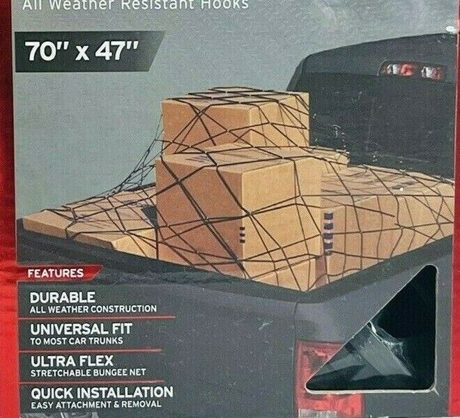 Heavy Duty Bungee Adjustable Cargo Net 70&quot;x47&quot; - BRAND NEW-FACTORY SEALED&quot; - $8.15