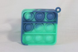 Novelty Keychain (new) SQUARE SILICONE - DRK BLUE W/ GREEN, COMES W/ CHAIN - $7.27