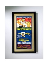 The Ultimate James Bond Poster. &quot;Goldfinger&quot; Framed with Metalic Gold Mat - £64.33 GBP