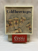 Vintage 1970&#39;s Coors Cold Beer To Go Display Corporation Sign Bar Man Ca... - £220.11 GBP