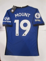 Mason Mount #19 Chelsea FC EPL Match Slim Blue Home Soccer Jersey 2020-2021 - £88.47 GBP