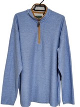 Orvis Mens 1/4 Zip Pullover XL Leather Trim - £26.17 GBP