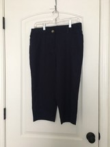 Kim Rogers Women&#39;s Casual Dress Capri Pants Zip &amp; Button Size 6 Petite Blue - $43.56