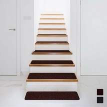 15 Pieces 30 x 8 Inch Slip Resistant Soft Stair Treads Carpet-Brown - Color: Bro - €101,67 EUR