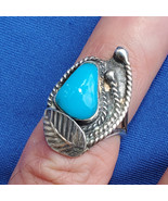 Signed Vintage tribal Zuni Robin Egg Blue Turquoise Sterling Silver nati... - $367.73 CAD