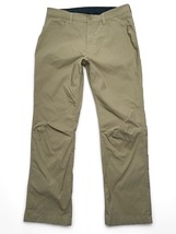 Eddie Bauer Mens Tech Pants 34x30 Khaki Stretch Nylon Zip Pocket Camp Hike Work - £17.30 GBP