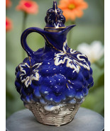 Soviet Porcelain Decanter Jug Grapes Cobalt Gold 1950 USSR Vintage Belar... - $1,214.99 MXN