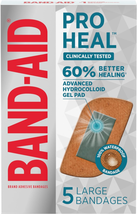 Brand Pro Heal Adhesive Bandages with Hydrocolloid Gel Pads, Large Clinically Te - £6.04 GBP