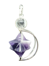 Amethyst Crystal Merkaba Pendulum (Removable) Dowser Geometric Healer En... - £9.38 GBP