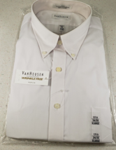 Van Heusen Poplin Men’s Dress Shirt Wrinkle Free White Solid 17 34/35  XLarge - £20.99 GBP