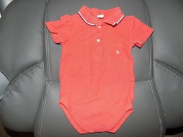 Janie and Jack Polo Terracotta Short Sleeve Snap Tee Size 6/12 Months EUC - £16.34 GBP