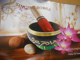 NIB-Tibetan SINGING BOWL SET-Meditation Chakra Buddhist  Meditating - £15.18 GBP