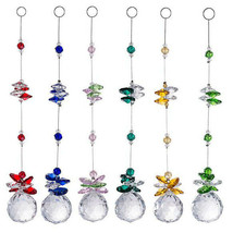6Pcs/Set Crystal Ball Strand Hanging Chain Garland Chandelier Prism Pendant - £15.00 GBP