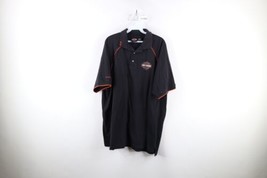 Vtg Harley Davidson Mens 2XL Faded Spell Out Short Sleeve Collared Polo Shirt - £31.54 GBP