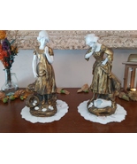 Pair of porcelain statue and bronze patina signed MEDNOT Art Nouveau 1900 - €583,15 EUR