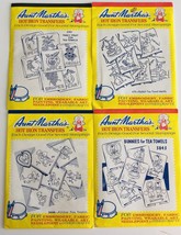 Vintage Aunt Martha&#39;s Hot Iron Transfers - New Uncut Lot of 4, 1 Is Cut - $7.84