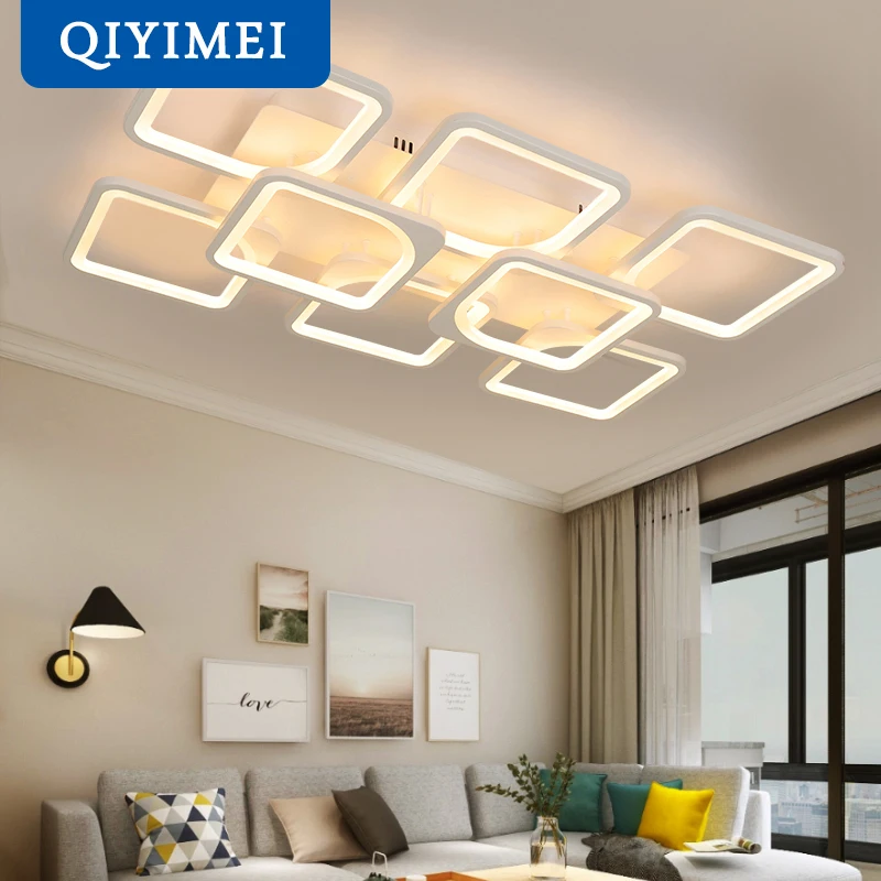 QIYIMEI Modern LED Chandeliers Dimmable White Indoor Lights For Bedroom ... - £105.49 GBP+