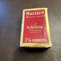 Vintage  Schilling Mustard Whole Seed Box Advertising Not Spice Tin - £7.70 GBP