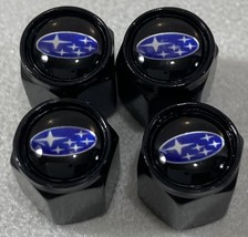Genuine Black Metal Tire Air Stem Valve Caps Set. Perfect For Subaru Aut... - $371.68 MXN