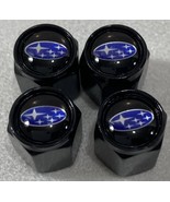 Genuine Black Metal Tire Air Stem Valve Caps Set. Perfect For Subaru Aut... - $19.79