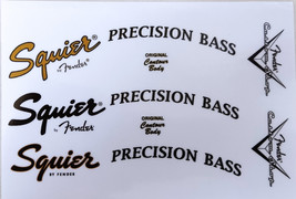 16 - Squi@r Precisi@n bass by Fender 3x LOGO STICKER Wave - £4.74 GBP