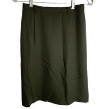 Vintage Liz Claiborne Wool Pencil Skirt S Forest Green Button Zip Lined ... - $37.19