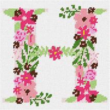 Pepita needlepoint kit: The Letter H Flowering, 7&quot; x 7&quot; - £37.34 GBP+