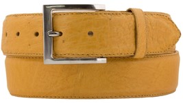 Mango Western Cowboy Leather Belt Genuine Ostrich Skin Silver Buckle Cinto - £37.73 GBP