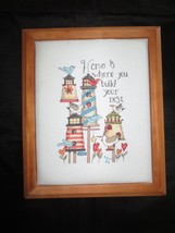 Framed &amp; Padded HOME IS WHERE YOU BUILD YOUR NEST Cross Stitch  - 9.5&quot; x... - $20.00