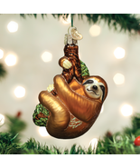 OLD WORLD CHRISTMAS SLOTH TREE-HUGGER ANIMAL GLASS CHRISTMAS ORNAMENT 12523 - £14.29 GBP
