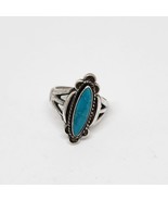 Sterling Silver Turquoise Ring 925 Navajo Mexico Oval Size 6 Stamped 5.4... - £30.42 GBP