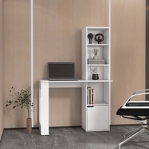 White Computer Desk with Bookcase &amp; Cabinet - $226.99