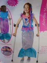 Girls Mermaid Purple Green Pink Dress &amp; Hairpiece 2 Pc Halloween Costume-sz 4/6 - £15.79 GBP