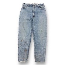 Vintage Levi&#39;s Jeans Acid Wash Men&#39;s 33x31 550 USA Orange Tab Tapered Leg Frayed - £18.47 GBP