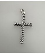David Yurman .925 Sterling Silver Cable Plain Cross Pendant Men - $555.44 CAD