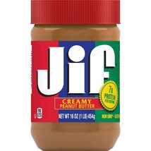 JIF Peanut Butter Spread, Creamy, 16 oz (6 Jars Included) - £29.53 GBP