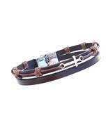 Bracelet with Cross, Leather bracelet, Religious bracelet, Bracelet for men - $31.99