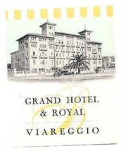 Grand Hotel &amp; Royal Viareggio Luggage Label Italy - £7.78 GBP