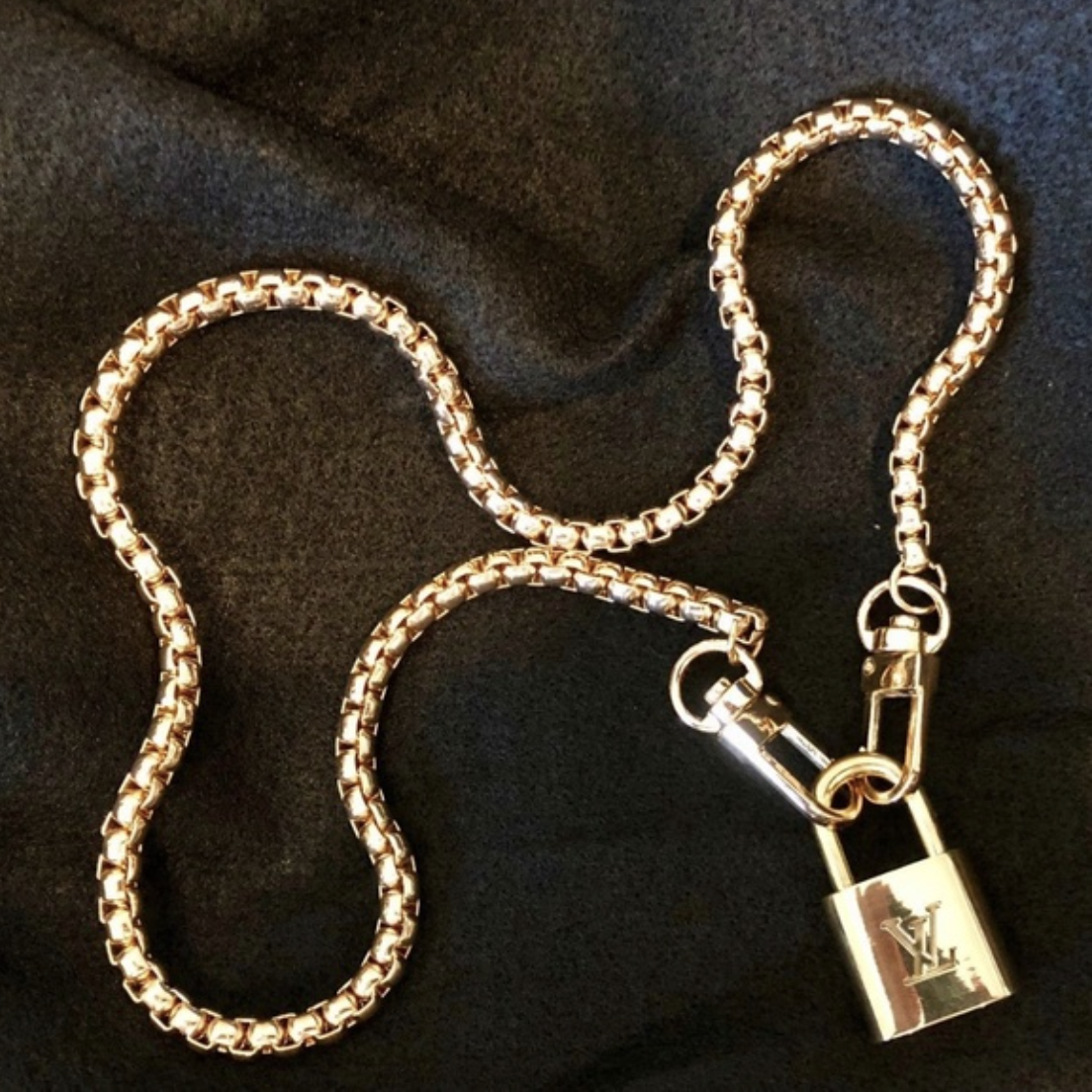 Primary image for Louis Vuitton Lock on 24" Box Chain Necklace