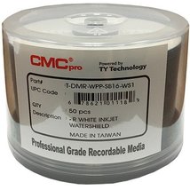 CMC Pro - Powered byTY Technology Watershield Glossy White Inkjet Hub 16X DVD-R  - £30.22 GBP