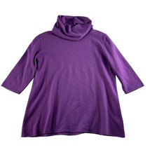 Neiman Marcus Large L Cashmere Collection Sweater Purple Cowl Neck Elbow... - $32.70