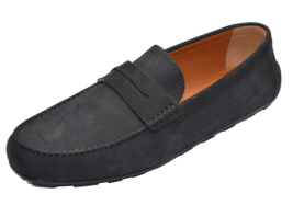 Ermenegildo Zegna Men&#39;s Italy Black Nubuck Driving  Shoes Moccasins Size... - £263.68 GBP