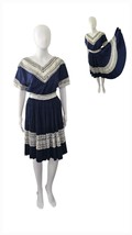 1950s Vintage Desert Flower 2 Piece Blue Southwest Cowgirl Patio Top Ski... - $2,891.90 MXN