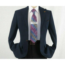 Mens Suit Turkey Flannel Jacket Peak Lapel One Button 20-02 Navy Wessi J... - $99.99