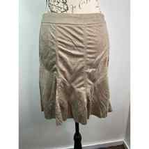Ontwelfth Faux Suede Ruffle Hem Skirt Side Zip Tan A Line Mini Women Size M - £21.18 GBP
