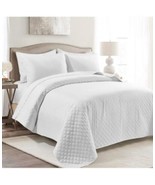 MSRP $140 Home Boutique 3-Piece Microfiber King Quilt Set White - $636.75 MXN