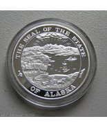 Alaska Mint Sled Dog Husky Silver Medallion Proof 1Oz - £78.21 GBP