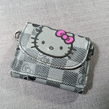 Hello Kitty Sanrio Gray Wallet Triold Patchwork with Patch 1976 / 2012 - $23.71